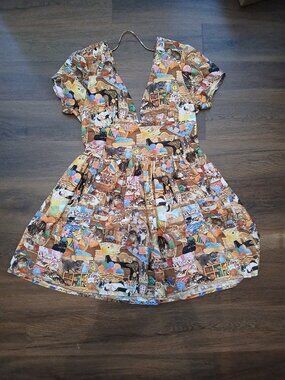 Bernie Dexter Crazy Cat Lady Sloan dress SZ 2X SUPER RARE